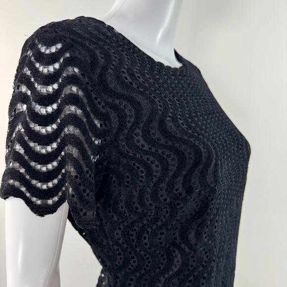 Tommy Hilfiger Women’s Lace Sheath Short Sleeve Mini Dress Black Size 4 Small - Picture 8 of 15